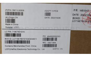 Lenovo 5M11L92836 MECH_ASM KBD w/CVR EST BL (SUN) UK BK