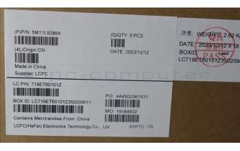 Lenovo 5M11L92864 MECH_ASM KBD w/CVR HUN BL (SUN) UK BK