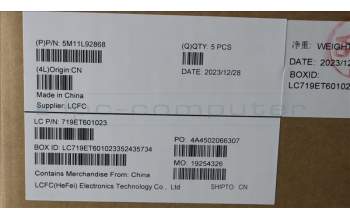 Lenovo 5M11L92868 MECH_ASM KBD w/CVR ILD BL (SUN) UK BK