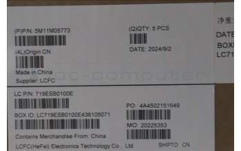 Lenovo 5M11M05773 MECH_ASM KBD BZL,WL,FPR,BK,CHY,GER