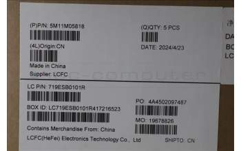 Lenovo 5M11M05818 MECH_ASM KBD BZL,WL,FPR,BK,SRX,LA SPA