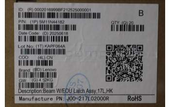 Lenovo 5M11N44182 MECH_ASM Beam W/EOU Latch Assy,17L,HK