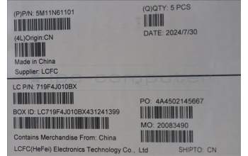 Lenovo 5M11N61101 MECH_ASM GRP_KBD_BZL_LA SPA_WL_DB_CHY