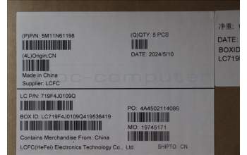 Lenovo 5M11N61198 MECH_ASM GRP_KBD_BZL_DEN_WW_DB_LTN