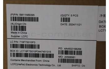 Lenovo 5M11N89395 C-Cover with keyboard, Bulgarian, Black, Backlight, UK