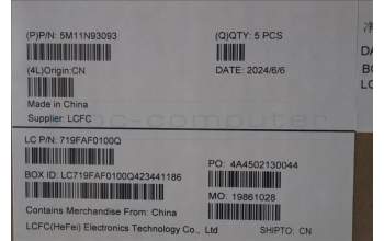 Lenovo 5M11N93093 MECH_ASM BL KB BK NORDIC LTN