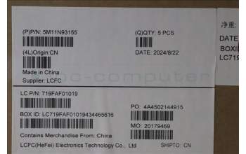 Lenovo 5M11N93155 MECH_ASM BL KB BK WW ENG CHY