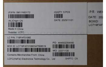 Lenovo 5M11N93172 MECH_ASM BL KB BK WW GER PMX