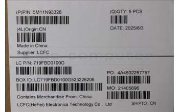 Lenovo 5M11N93328 MECH_ASM FRU KB UKE(CHY)UK Bk