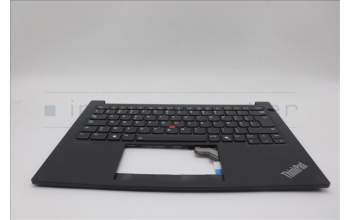 Lenovo 5M11N94167 C-Cover with keyboard, Belgian, Black, Backlight, UK