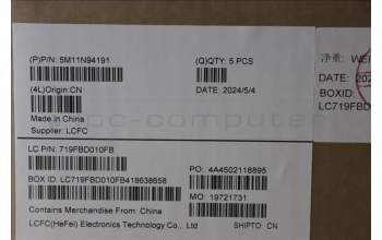 Lenovo 5M11N94191 MECH_ASM FRU KB HUN BL(SRX)UK Bk