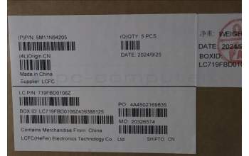 Lenovo 5M11N94205 MECH_ASM FRU KB POR BL(CHY)UK Bk