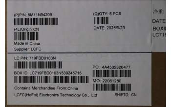 Lenovo 5M11N94209 C-Cover with keyboard, Russian, Black, Backlight, US