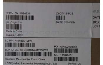 Lenovo 5M11N94231 C-Cover with keyboard, Switzerland, Black, Backlight, UK