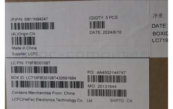 Lenovo 5M11N94247 MECH_ASM FRU KB ILD BL(SRX)UK Bk