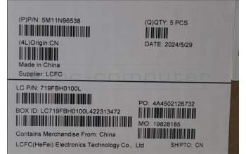 Lenovo 5M11N96538 MECH_ASM FRU KBD CCV FRA (LTN) UK BK