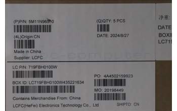 Lenovo 5M11N96550 MECH_ASM FRU KBD CCV HBW (LTN) US BK