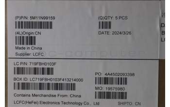 Lenovo 5M11N99159 C-Cover with keyboard, Italian, Black, Backlight, UK