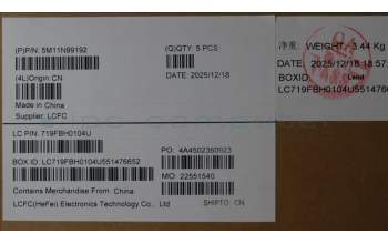 Lenovo 5M11N99192 MECH_ASM FRU KB CCV SWE/FIN BL(CHY)UK BK