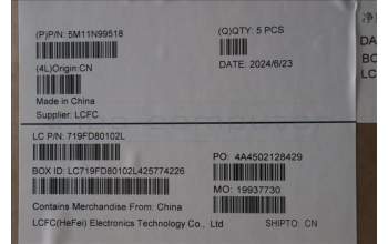 Lenovo 5M11N99518 MECH_ASM BL KB BK THAI SRX