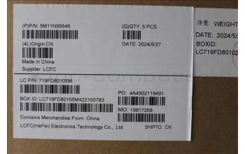 Lenovo 5M11N99546 MECH_ASM BL KB BK WW ARA SRX