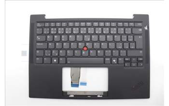 Lenovo 5M11N99566 C-Cover with keyboard, Czech Slovakian, Black, Backlight, WWAN, UK