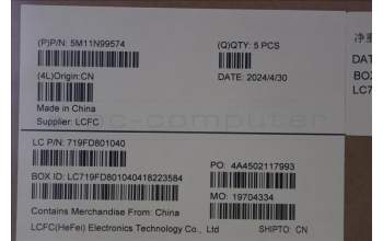 Lenovo 5M11N99574 MECH_ASM BL KB BK WW ENG SRX