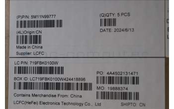 Lenovo 5M11N99777 MECH_ASM FRU KBD CCV POR (LTN) UK BK