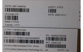 Lenovo 5M11N99783 C-Cover with keyboard, Czech Slovakian, Black, UK