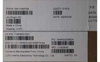 Lenovo 5M11N99786 MECH_ASM FRU KBD CCV SLV (LTN) UK BK