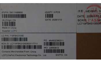 Lenovo 5M11N99850 MECH_ASM FRU KBD CCV BEL BL (PMX) UK BK