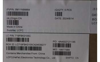 Lenovo 5M11N99864 MECH_ASM FRU KBD CCV GRE BL (LTN) US BK
