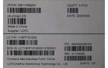 Lenovo 5M11P68291 MECH_ASM BL KB NP BK BRL LTN