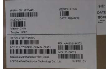 Lenovo 5M11P68449 MECH_ASM BL KB NP BK WW HBW LTN