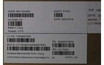 Lenovo 5M11Q54493 C-Cover with keyboard, Brazil Portuguese, Black, Backlight, UK