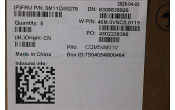 Lenovo 5M11Q55278 C-Cover with keyboard, US English Euro, Luna Grey, Non-Backlight, World Face Camera, US