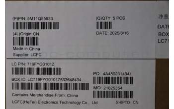 Lenovo 5M11Q55933 C-Cover with keyboard, Czech Slovakian, Deep Black, FingerPrint Reader, WLAN, UK