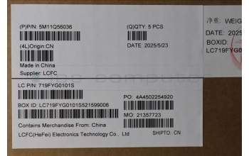 Lenovo 5M11Q56036 MECH_ASM GRP_KBD_BZL_UKE_WW_DB_CHY