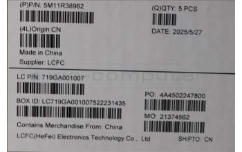 Lenovo 5M11R38962 MECH_ASM GRP_KBD_BZL_NOR_WL_LG_LTN