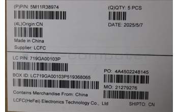 Lenovo 5M11R38974 MECH_ASM GRP_KBD_BZL_SWE/FIN_WL_LG_LTN