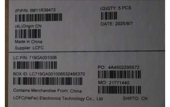 Lenovo 5M11R39473 MECH_ASM GRP_KBD_BZL_UKE_WW_LG_CHY