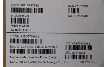 Lenovo 5M11R87930 MECH_ASM GRP_KBD_BZL_BUL_WL_BKGY_LTN