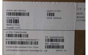 Lenovo 5M11R87933 MECH_ASM GRP_KBD_BZL_ENG_WL_BKGY_LTN