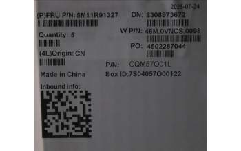 Lenovo 5M11R91327 MECH_ASM Ccvrasm,KB,SWS,NWFC,BL,LTN