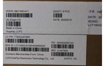 Lenovo 5M11R91417 MECH_ASM BL KB GY FPR ENG CHY