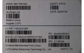 Lenovo 5M11R91423 C-Cover with keyboard, French, Grey, Backlight, FingerPrint Reader, US