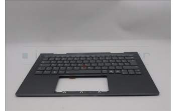 Lenovo 5M11R91423 C-Cover with keyboard, French, Grey, Backlight, FingerPrint Reader, US