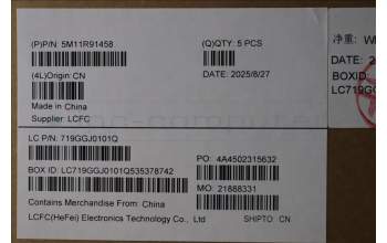 Lenovo 5M11R91458 MECH_ASM BL KB GY FPR SPA LTN