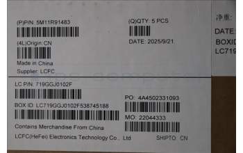 Lenovo 5M11R91483 MECH_ASM BL KB GY FPR WW BUL CHY