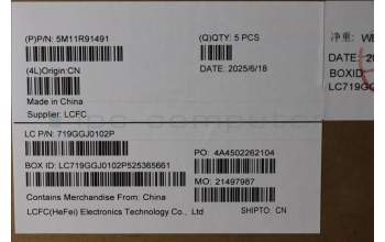 Lenovo 5M11R91491 MECH_ASM BL KB GY FPR WW ENG CHY